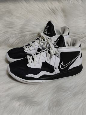 (C-67) Nike Kyrie Infinity Black/White Mid-Top Basketball Shoes Unisex W/9 M/7.5